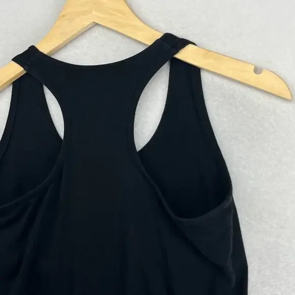 EILEEN FISHER Top XS Tank Stretch Cotton Jersey Shelf Bra Racerback Black USA - Picture 7 of 13